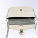 Christian Dior Honeycomb Canvas Shoulder Bag PVC White Gold Auth 136076-16