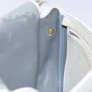 Christian Dior Honeycomb Canvas Shoulder Bag PVC White Gold Auth 136076-21