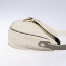 Christian Dior Honeycomb Canvas Shoulder Bag PVC White Gold Auth 136076-4