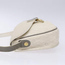 Christian Dior Honeycomb Canvas Shoulder Bag PVC White Gold Auth 136076-5