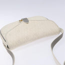 Christian Dior Honeycomb Canvas Shoulder Bag PVC White Gold Auth 136076-6