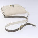 Christian Dior Honeycomb Canvas Shoulder Bag PVC White Gold Auth 136076-7