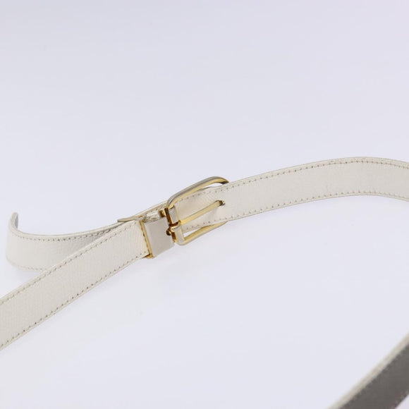 Christian Dior Honeycomb Canvas Shoulder Bag PVC White Gold Auth 136076