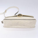 Christian Dior Honeycomb Canvas Shoulder Bag PVC White Gold Auth 136076-9