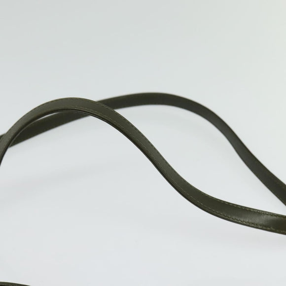 GUCCI Hand Bag Leather 2way Green Gold Auth 136078