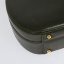 GUCCI Hand Bag Leather 2way Green Gold Auth 136078-14