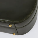 GUCCI Hand Bag Leather 2way Green Gold Auth 136078-15
