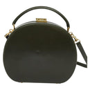 GUCCI Hand Bag Leather 2way Green Gold Auth 136078-2