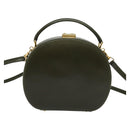 GUCCI Hand Bag Leather 2way Green Gold Auth 136078-3