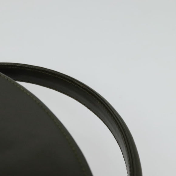 GUCCI Hand Bag Leather 2way Green Gold Auth 136078