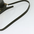 GUCCI Hand Bag Leather 2way Green Gold Auth 136078-9