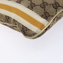 GUCCI GG Canvas Sherry Line Shoulder Bag Beige Gold 144388 Auth 136079-13