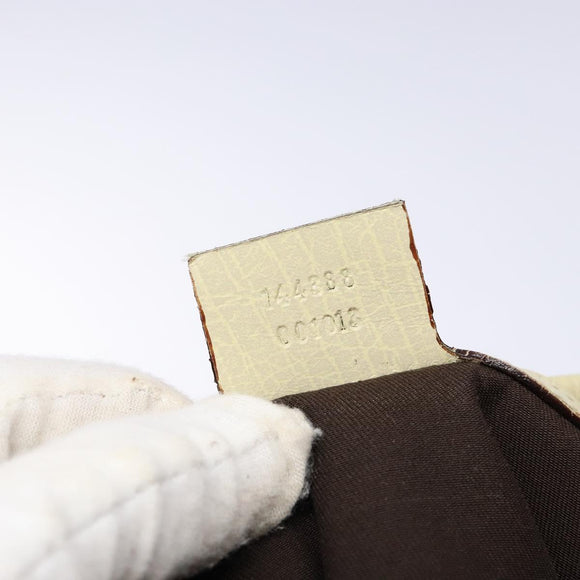 GUCCI GG Canvas Sherry Line Shoulder Bag Beige Gold 144388 Auth 136079