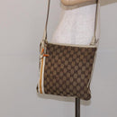 GUCCI GG Canvas Sherry Line Shoulder Bag Beige Gold 144388 Auth 136079-22