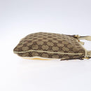 GUCCI GG Canvas Sherry Line Shoulder Bag Beige Gold 144388 Auth 136079-4