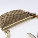 GUCCI GG Canvas Sherry Line Shoulder Bag Beige Gold 144388 Auth 136079-6