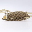 GUCCI GG Canvas Sherry Line Shoulder Bag Beige Gold 144388 Auth 136079-9