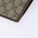 GUCCI GG Supreme Web Sherry Line Clutch Bag PVC Beige Gold 688378 Auth 136081-10