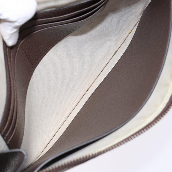 GUCCI GG Supreme Web Sherry Line Clutch Bag PVC Beige Gold 688378 Auth 136081