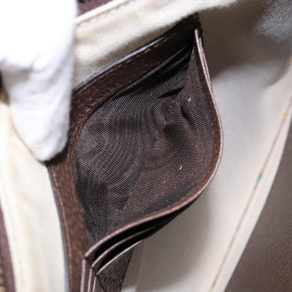 GUCCI GG Supreme Web Sherry Line Clutch Bag PVC Beige Gold 688378 Auth 136081