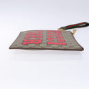 GUCCI GG Supreme Web Sherry Line Clutch Bag PVC Beige Gold 688378 Auth 136081-4