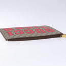 GUCCI GG Supreme Web Sherry Line Clutch Bag PVC Beige Gold 688378 Auth 136081-6