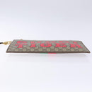 GUCCI GG Supreme Web Sherry Line Clutch Bag PVC Beige Gold 688378 Auth 136081-7