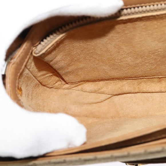 GUCCI Micro GG Canvas Shoulder Bag Beige Gold Auth 136082