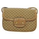 GUCCI Micro GG Canvas Shoulder Bag Beige Gold Auth 136082-13
