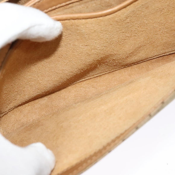 GUCCI Micro GG Canvas Shoulder Bag Beige Gold Auth 136082