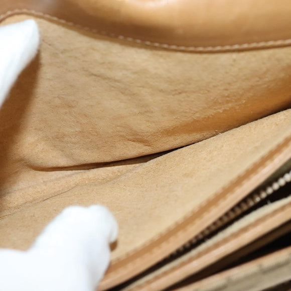 GUCCI Micro GG Canvas Shoulder Bag Beige Gold Auth 136082