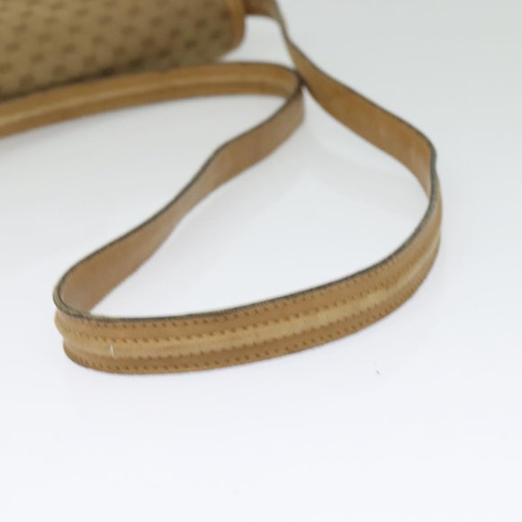 GUCCI Micro GG Canvas Shoulder Bag Beige Gold Auth 136082
