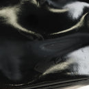 CHANEL Vanity Pouch Patent leather Black Gold CC Auth 136084-15