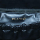 CHANEL Vanity Pouch Patent leather Black Gold CC Auth 136084-18