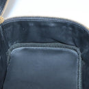 CHANEL Vanity Pouch Patent leather Black Gold CC Auth 136084-12
