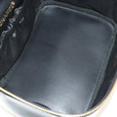 CHANEL Vanity Pouch Patent leather Black Gold CC Auth 136084-23