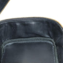 CHANEL Vanity Pouch Patent leather Black Gold CC Auth 136084-24