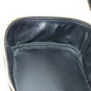 CHANEL Vanity Pouch Patent leather Black Gold CC Auth 136084-25