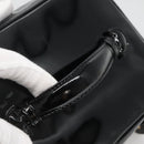 CHANEL Vanity Pouch Patent leather Black Gold CC Auth 136084-6