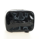 CHANEL Vanity Pouch Patent leather Black Gold CC Auth 136084-14