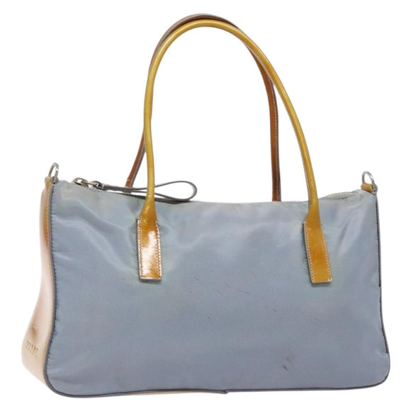 PRADA Hand Bag Nylon Light Blue Auth 136085