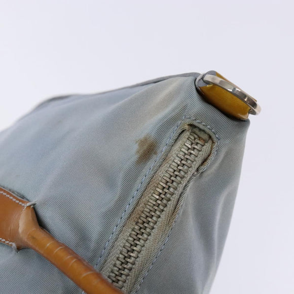 PRADA Hand Bag Nylon Light Blue Auth 136085