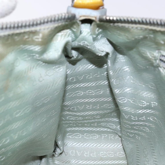 PRADA Hand Bag Nylon Light Blue Auth 136085
