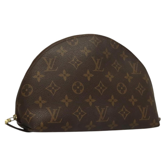 LOUIS VUITTON Monogram Trousse Demi Ronde Cosmetic Pouch M47520 LV Auth 136089