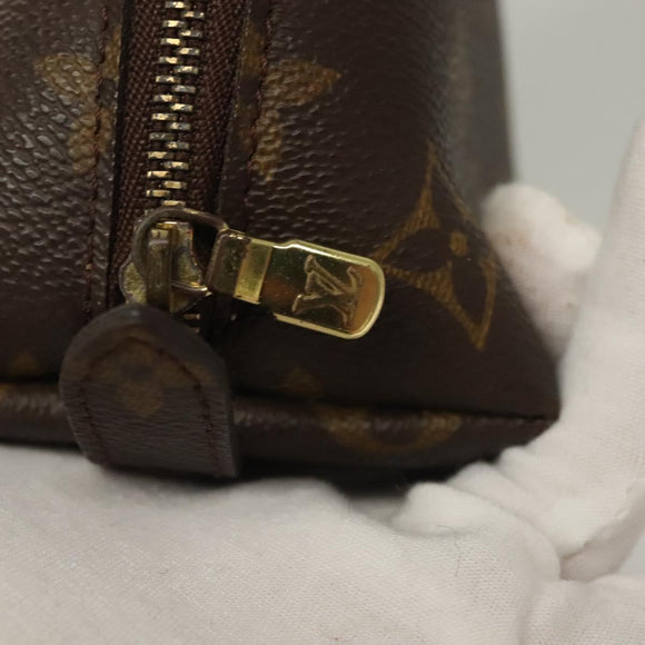 LOUIS VUITTON Monogram Trousse Demi Ronde Cosmetic Pouch M47520 LV Auth 136089