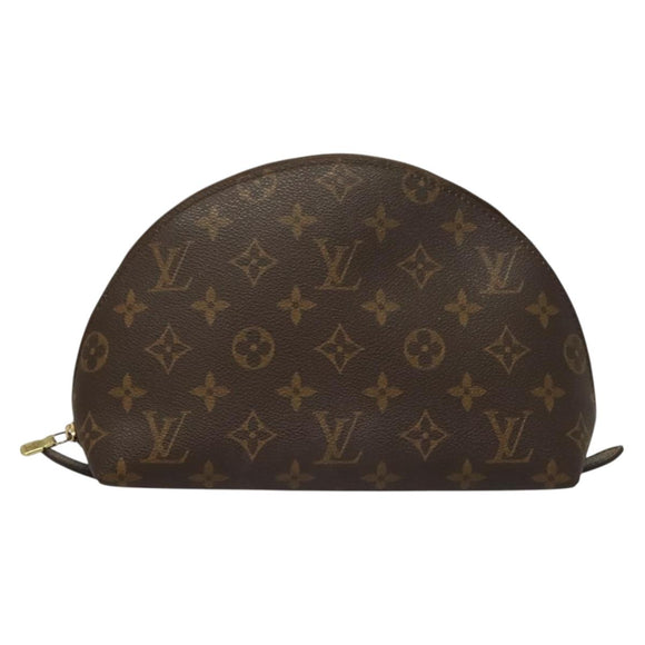 LOUIS VUITTON Monogram Trousse Demi Ronde Cosmetic Pouch M47520 LV Auth 136089