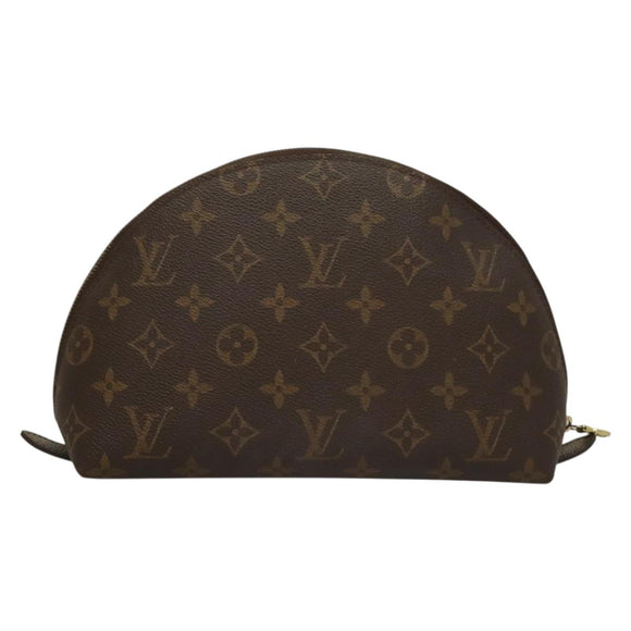 LOUIS VUITTON Monogram Trousse Demi Ronde Cosmetic Pouch M47520 LV Auth 136089