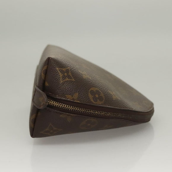 LOUIS VUITTON Monogram Trousse Demi Ronde Cosmetic Pouch M47520 LV Auth 136089