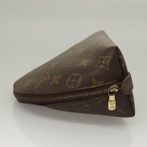 LOUIS VUITTON Monogram Trousse Demi Ronde Cosmetic Pouch M47520 LV Auth 136089