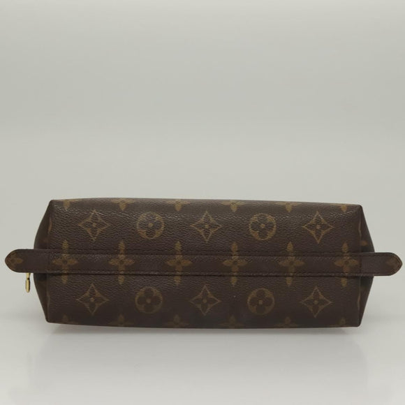LOUIS VUITTON Monogram Trousse Demi Ronde Cosmetic Pouch M47520 LV Auth 136089